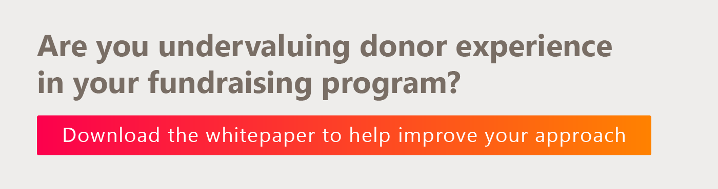 Are you undervaluing donor experience in your fundraising program? Download the whitepaper to help improve your approach. 