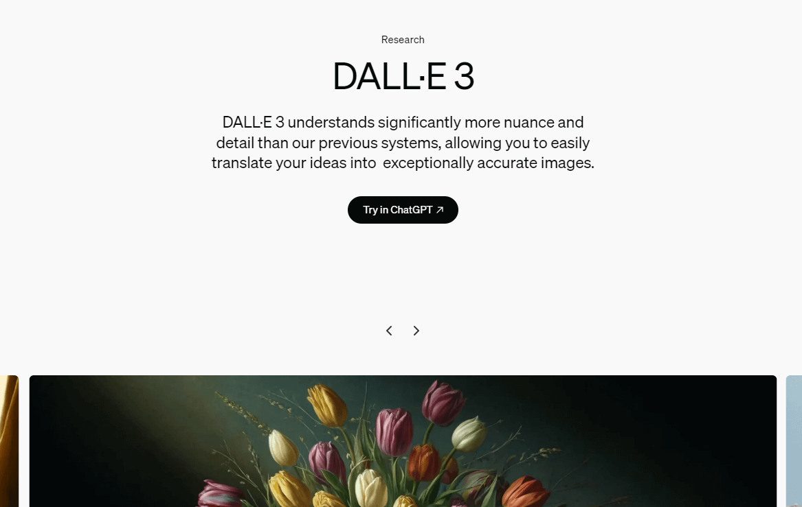 DALL-E homepage