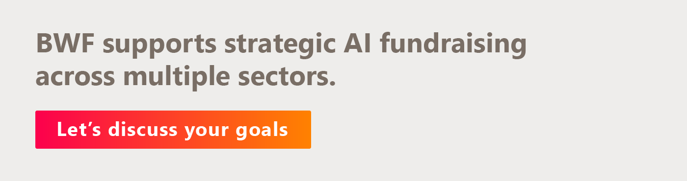 BWF supports strategic AI fundraising across multiple sectors. Let’s discuss your goals. 