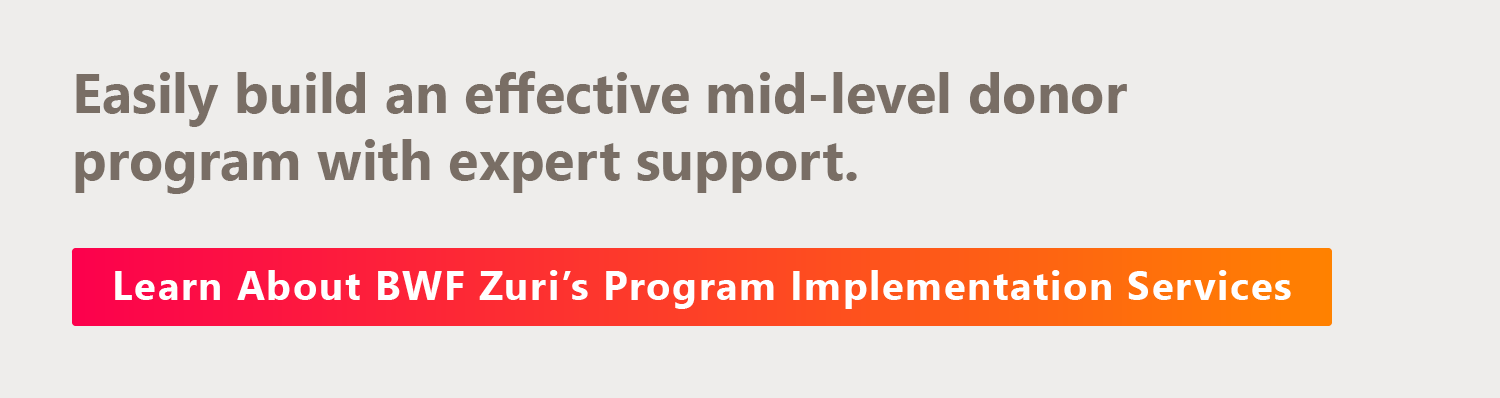 Easily build an effective mid-level donor program with expert support. Learn about our program implementation services here.